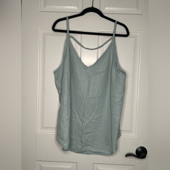 Loft Plus Lyocell Cami Tank Top Blue Size 20W | Soft Lightweight Chambray Look - Picture 2 of 9